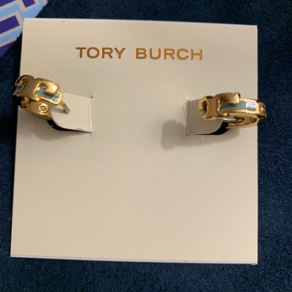 Very cute Tory Burch Green loop earrings